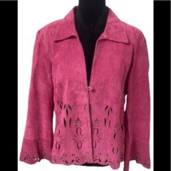 Sharon Young Jackets & Blazers - ☃️ Pink Suede Jacket Top Size M